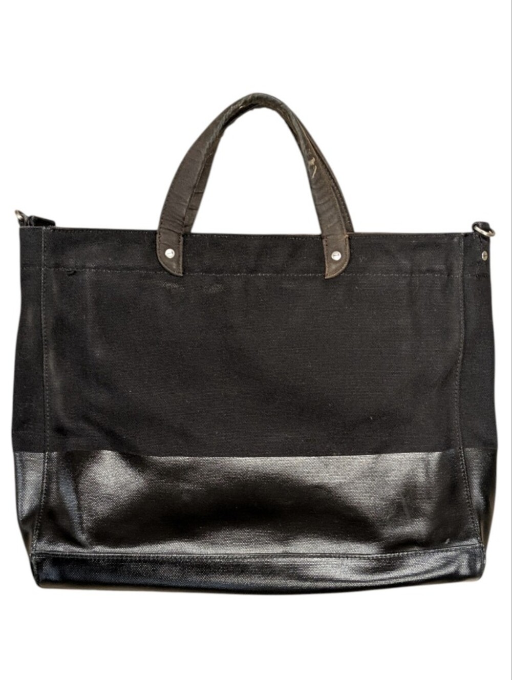 Jack Spade Warren Street Dipped Coal Tote with Canvas and Adjustable Strap - Picture 14 of 14